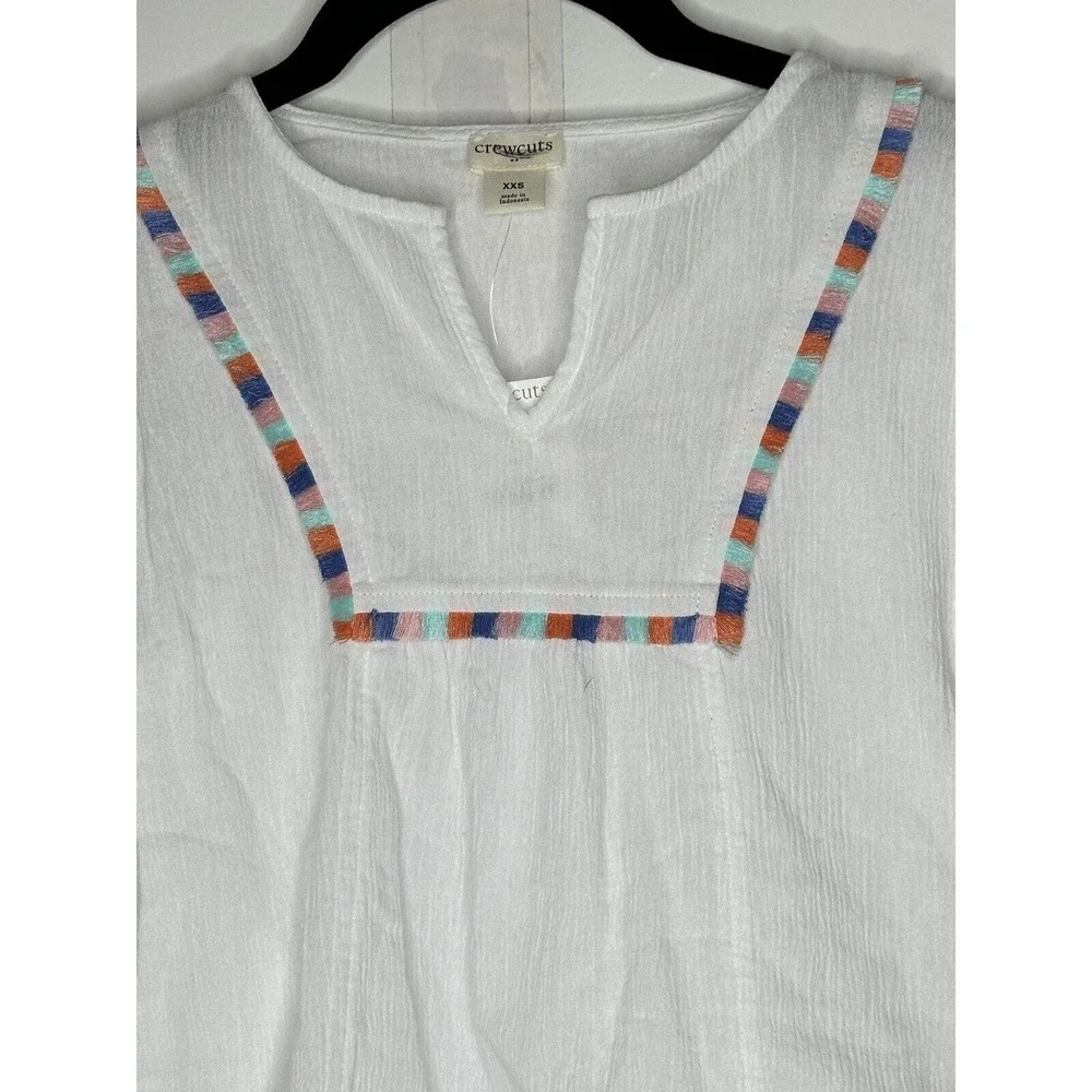 NWT J Crew Crewcuts Factory Girls Beach Dress XXS Cover Up Gauze Cotton White‎
